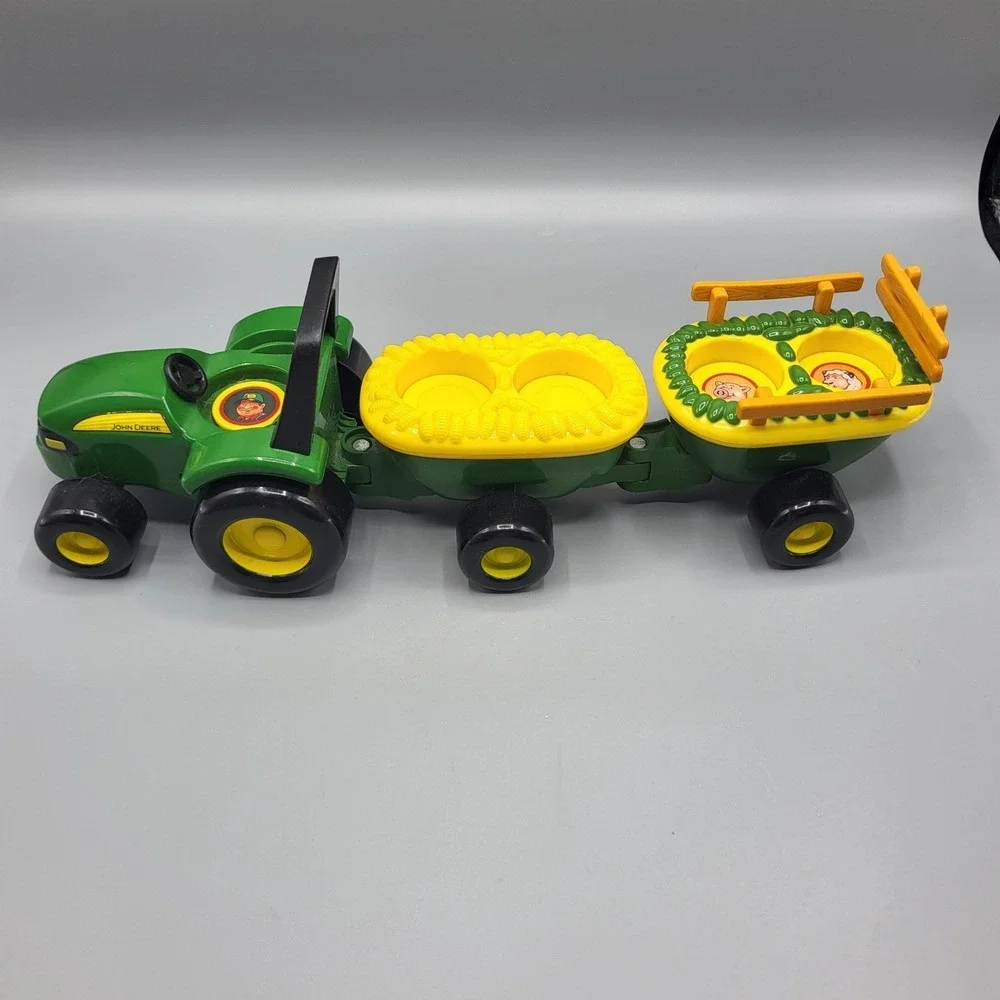 John Deere Animal Sounds Hayride Tractor Toy Kids Green Yellow Works